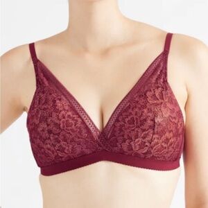 Knix Black Lace Deep V Bralette NWT XXL